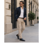 pantofi barbati eleganti negri din piele naturala fara siret GKR818EN